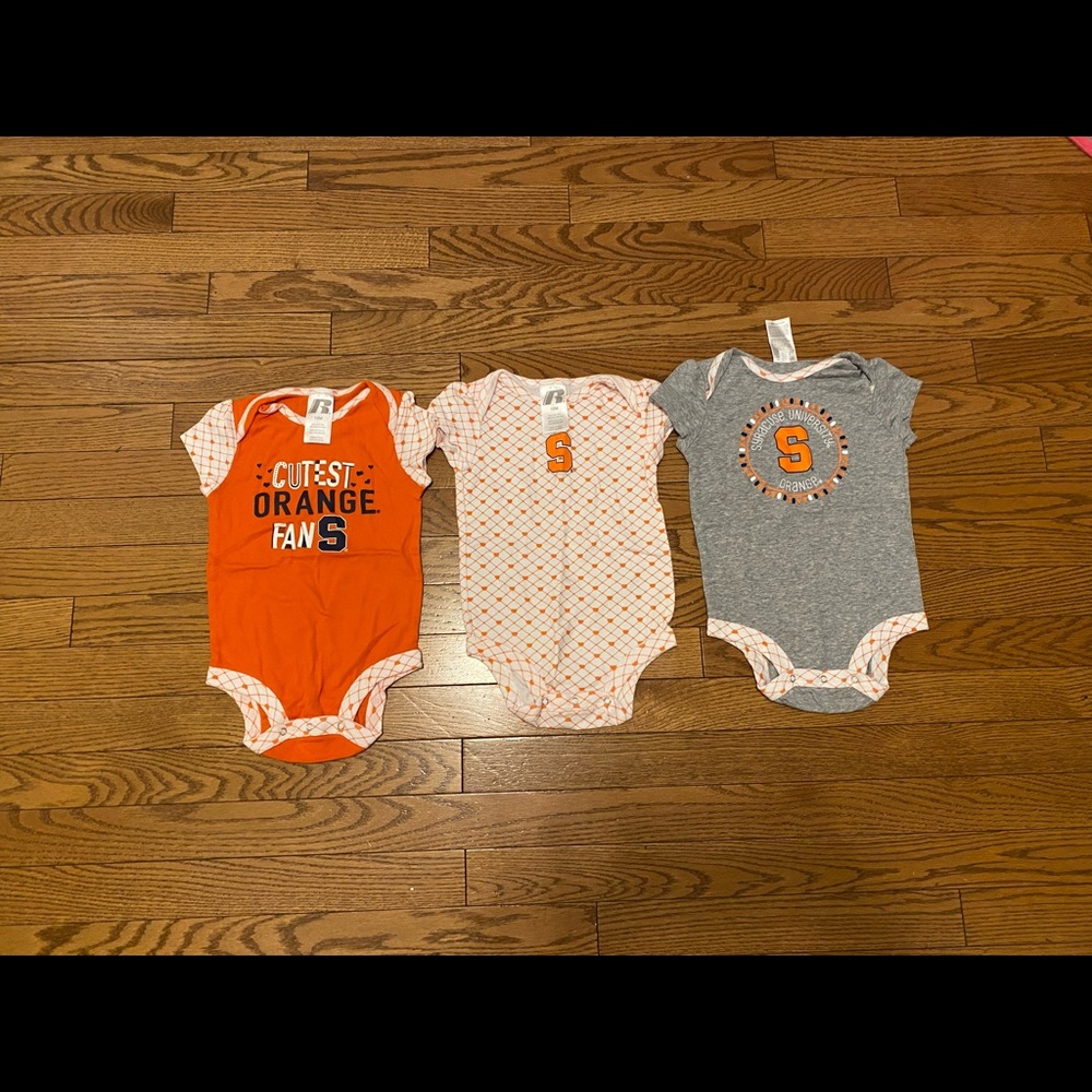 Set of 3 Syracuse onesies.  No tags but never worn. 18 months.